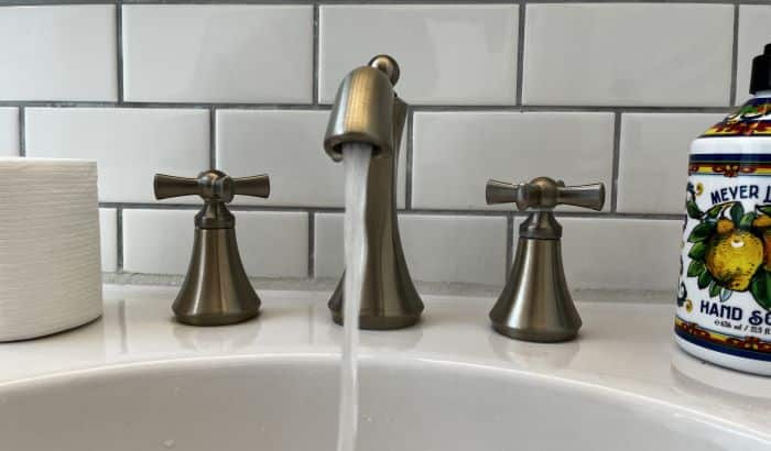 running bathroom faucet